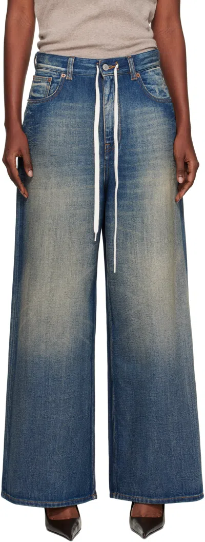 Mm6 Maison Margiela Blue Wide-leg Jeans