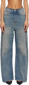 Mm6 Maison Margiela Blue Wide-leg Jeans In Blue