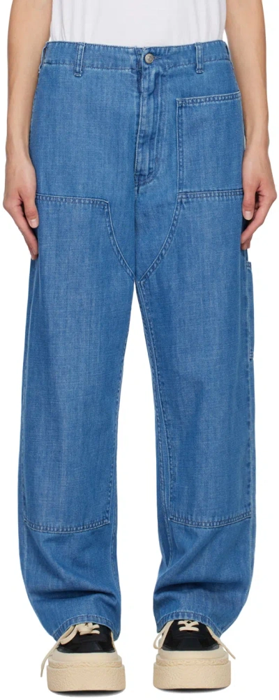 Mm6 Maison Margiela Blue Workwear Jeans In 961 Blue