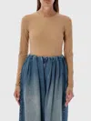 Mm6 Maison Margiela Slim Fit Stretchy Long Sleeve Body In Beige