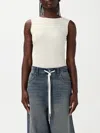 Mm6 Maison Margiela Stretch Jersey Bodysuit In White