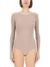 Mm6 Maison Margiela Mm6 By Maison Margiela Form-fitting Bodysuit With Long Sleeves