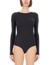 Mm6 Maison Margiela Mm6 By Maison Margiela Long-sleeved Bodysuit With Minimalist Branding