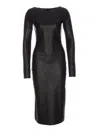 Mm6 Maison Margiela Combo Long Sleeve Midi Dress