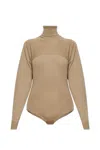 Mm6 Maison Margiela Bodysuit With Turtleneck In Neutral