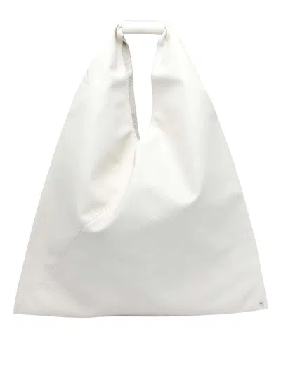 Mm6 Maison Margiela Black Japanese Shoulder Bag In White