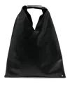 Mm6 Maison Margiela Mm6 By Maison Margiela Black Hammered Leather Small "japanese" Handbag In Black