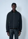 Mm6 Maison Margiela Bomber Jacket With Faux Shearling Trim In Blue