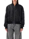 Mm6 Maison Margiela Numbers-motif Zip-up Bomber Jacket In Black