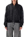 Mm6 Maison Margiela Numbers-motif Zip-up Bomber Jacket In Black