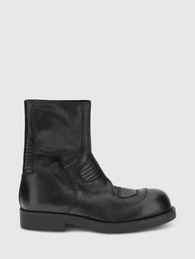 Mm6 Maison Margiela Leather Biker Boot In Black