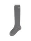 Mm6 Maison Margiela Ribbed Number-print Socks In Gray