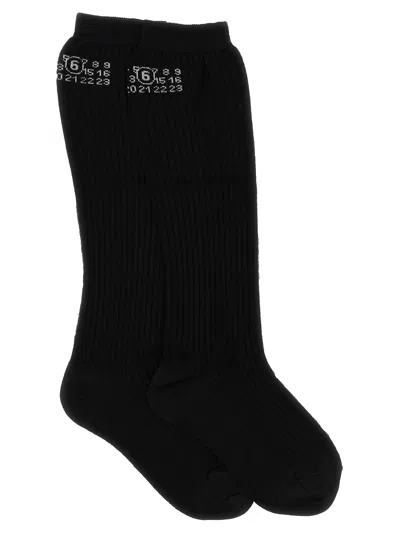 Mm6 Maison Margiela Bootleg Socks In Black