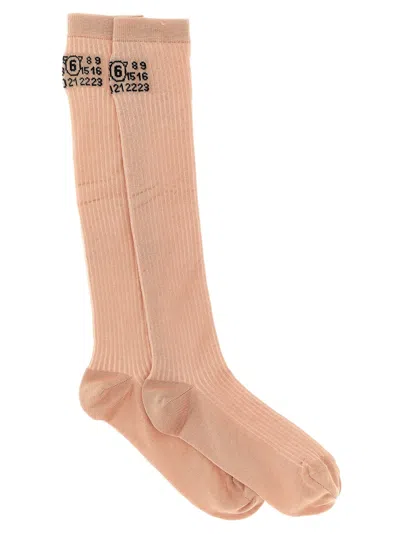 Mm6 Maison Margiela Bootleg Socks In Pink