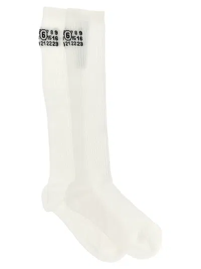 Mm6 Maison Margiela Bootleg Socks In White