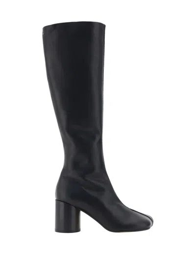 Mm6 Maison Margiela Leather Boots In Black
