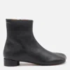 Mm6 Maison Margiela Logo Embroidered Block Heel Ankle Boots In Black