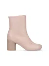 Mm6 Maison Margiela Beige Anatomic Ankle Boots In Pink