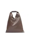 Mm6 Maison Margiela Japanese Triangular-shaped Synthetic Leather Tote Bag In Brown