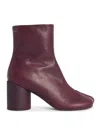 Mm6 Maison Margiela Anatomic Burgundy Leather Ankle Boots In Red