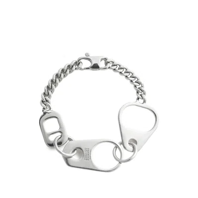 Mm6 Maison Margiela Bottle Cap Chain Bracelet In Silver