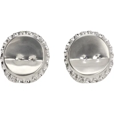 Mm6 Maison Margiela Bottle Cap Earrings In 968 Palladio Buratta