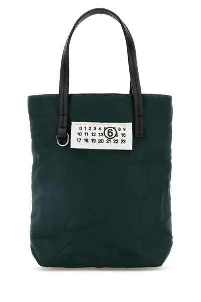 Mm6 Maison Margiela Bottle Green Canvas Handbag