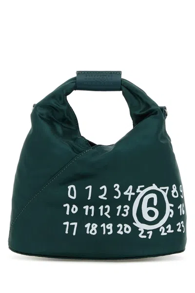 Mm6 Maison Margiela Bottle Green Rayon Japanese Handbag In Verde