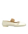 Mm6 Maison Margiela Ballerina Square Toe Bow Detail In White