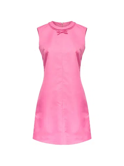 Mm6 Maison Margiela Bow Detail Mini Dress In Pink