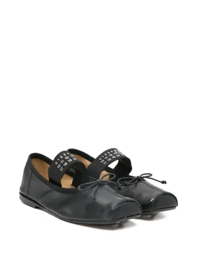 Mm6 Maison Margiela Kids' Bow-embellishment Ballerinas In Black