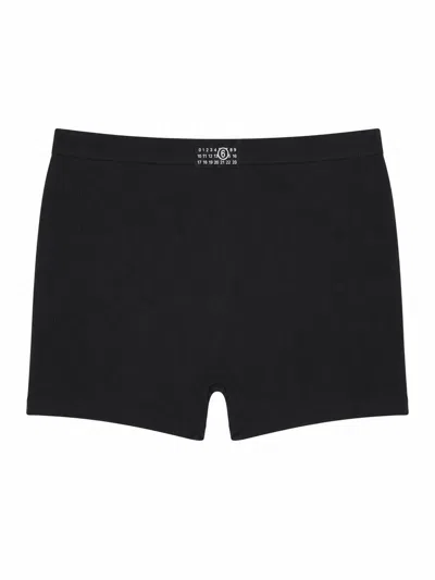 Mm6 Maison Margiela Boxer Elasticizzato In Black