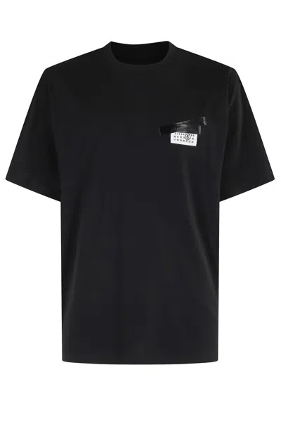 Mm6 Maison Margiela Mm6 By Maison Margiela Oversized T-shirt With Contrasting Pocket Detail In Black