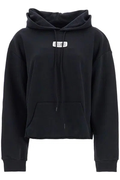 Mm6 Maison Margiela Boxy Hoodie With Hood In Black