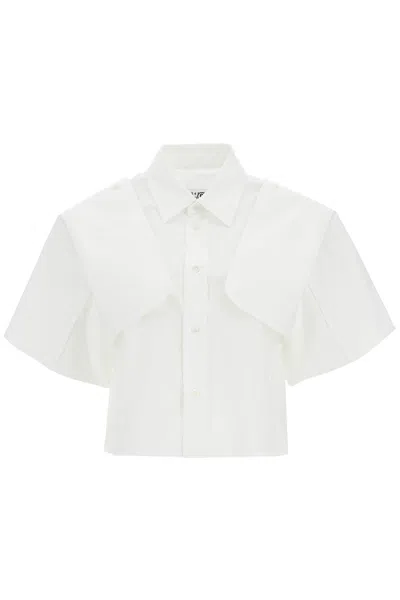 Mm6 Maison Margiela Button-front Poplin Shirt In White