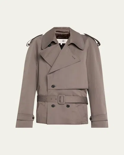 Mm6 Maison Margiela Boxy Trench-style Sports Jacket In Gold