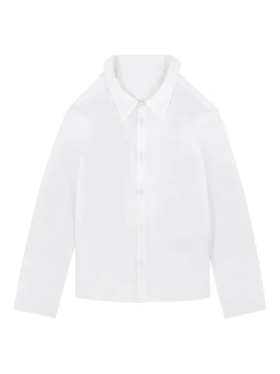 MM6 MAISON MARGIELA BOXY WHITE SHIRT WITH AVANT-GARDE EXTENDED PANEL