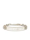 Mm6 Maison Margiela Enamel-logo Bracelet In Grey