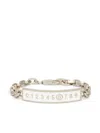 Mm6 Maison Margiela Enamel-logo Bracelet In Grey