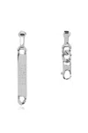 Mm6 Maison Margiela Numeric Engraved Asymmetric Earrings In Polished Palladio