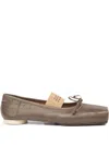Mm6 Maison Margiela Crocodile-embossed Ballet Flats In Gray