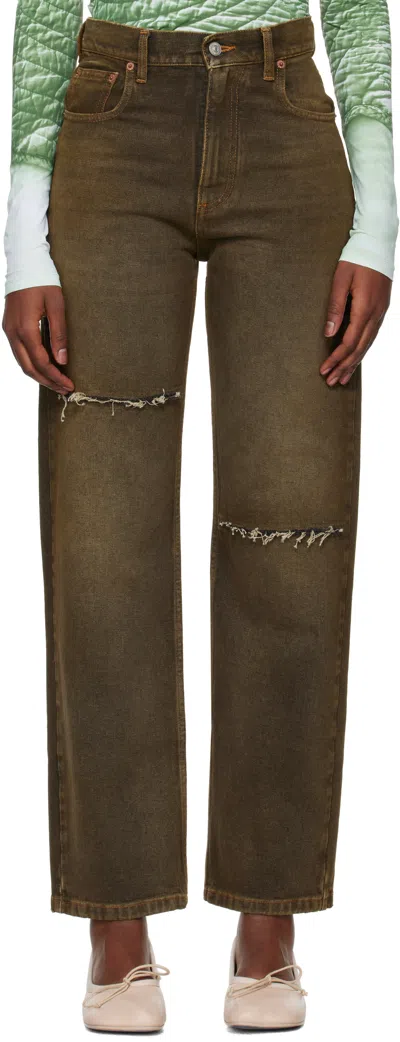 Mm6 Maison Margiela Brown 5-pocket Jeans In 961 Brown