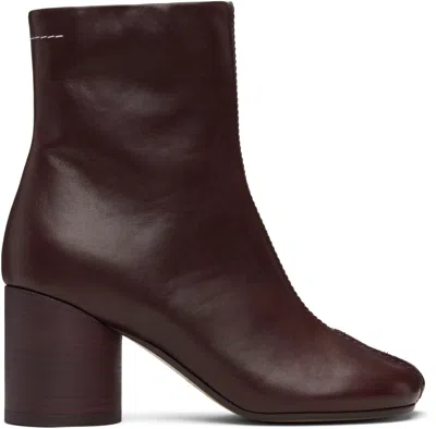 MM6 MAISON MARGIELA BROWN ANATOMIC STITCH ANKLE BOOTS