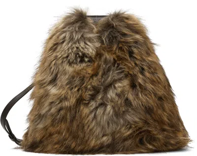 Mm6 Maison Margiela Brown & Beige Faux Fur Bag