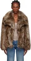 Mm6 Maison Margiela Acrylic Jacket Synthetic Fur In Brown