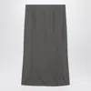 Mm6 Maison Margiela Brown And Beige Patterned Wool Midi Skirt In Gray