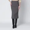 Mm6 Maison Margiela Brown And Beige Patterned Wool Midi Skirt In Gray