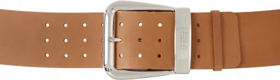 Mm6 Maison Margiela Brown Buckle Belt In H4200 Cuoio