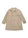 Mm6 Maison Margiela Brown Double-breasted Coat With Notched Revers In Cotton Boy In Brown