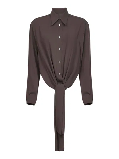 Mm6 Maison Margiela Brown Dual-wear Shirt